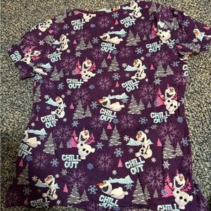 Disney Scrub Top Womens Small Nursing Scrub frozen